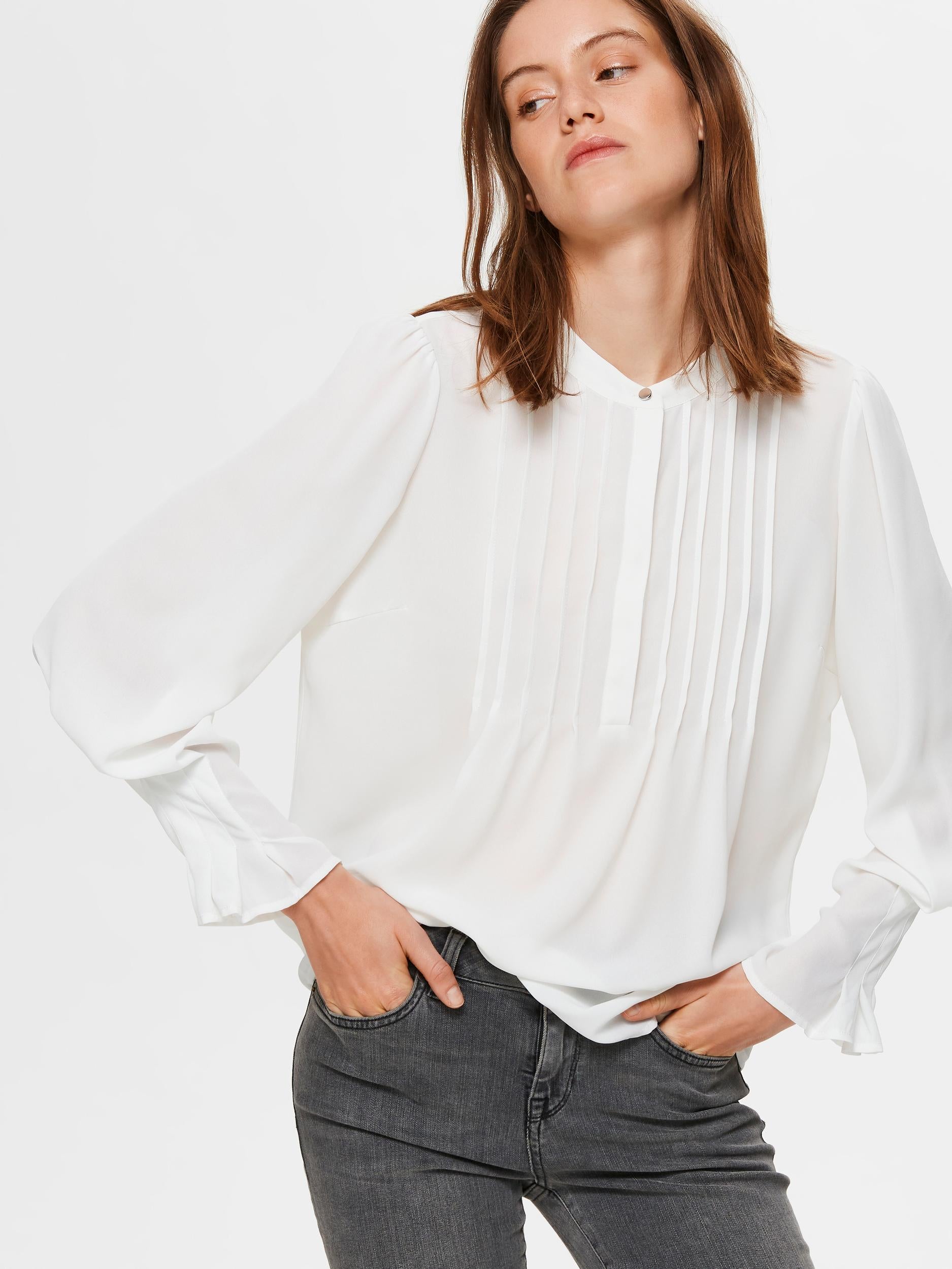 SLFLIVIA L/S Top - snow white